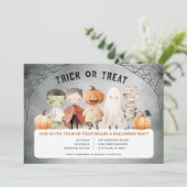 Halloween-Trick oder Treat-Party Einladung (Stehend Vorderseite)