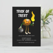Halloween-Trick oder Treat-Party Einladung (Stehend Vorderseite)
