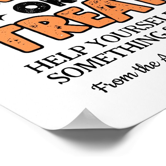 Halloween Trick oder Treat Party Table Sign Poster (Ecke)