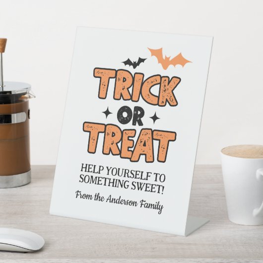 Halloween Trick oder Treat Party Table Sign Sockelschild (In SItu)