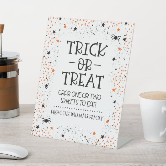 Halloween Trick oder Treat Party Table Sign Sockelschild (In SItu)