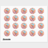 Halloween Trick oder Treat Pastel Mermaid Cat Runder Aufkleber (Blatt)