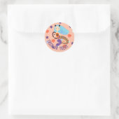 Halloween Trick oder Treat Pastel Mermaid Cat Runder Aufkleber (Tasche)