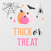 Halloween Trick oder Treat Pink Pumpkins Spiegelle Fensteraufkleber (Blatt)