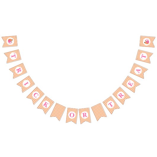 Halloween TRICK ODER TREAT Pink Pumpkins und karie Wimpelkette (Alle)