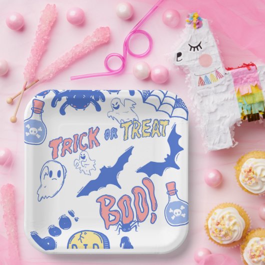 Halloween Trick oder Treat Plate - Spaß und Spooky Pappteller (Party)