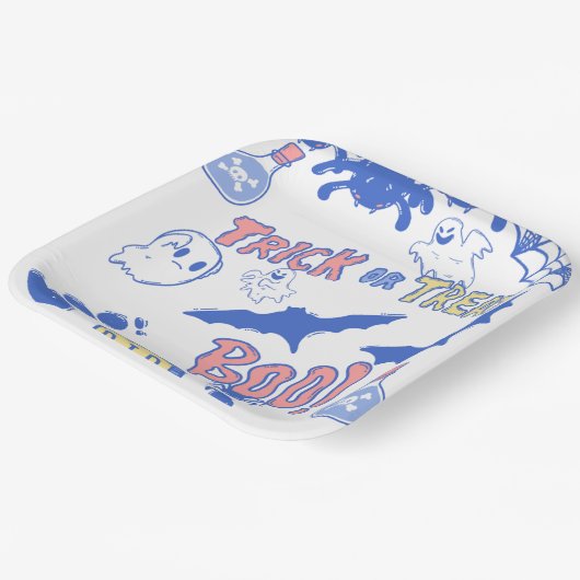 Halloween Trick oder Treat Plate - Spaß und Spooky Pappteller (Gewinkelt)