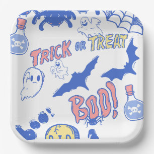 Halloween Trick oder Treat Plate - Spaß und Spooky Pappteller