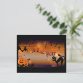 Halloween Trick oder Treat Postkarte (Stehend Vorderseite)