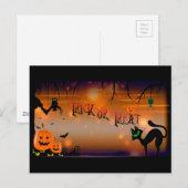 Halloween Trick oder Treat Postkarte (Vorne/Hinten)