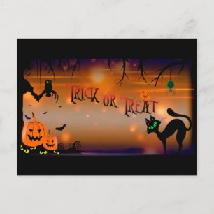 Halloween Trick oder Treat Postkarte
