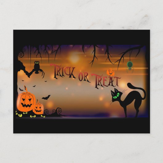 Halloween Trick oder Treat Postkarte (Vorderseite)