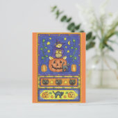 Halloween Trick oder Treat Postkarte (Stehend Vorderseite)