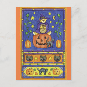 Halloween Trick oder Treat Postkarte