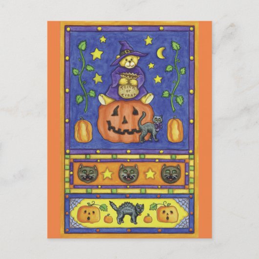 Halloween Trick oder Treat Postkarte (Vorderseite)