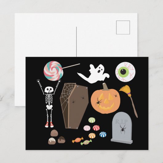 Halloween Trick oder Treat Postkarte (Vorne/Hinten)