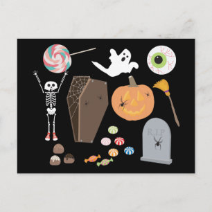 Halloween Trick oder Treat Postkarte