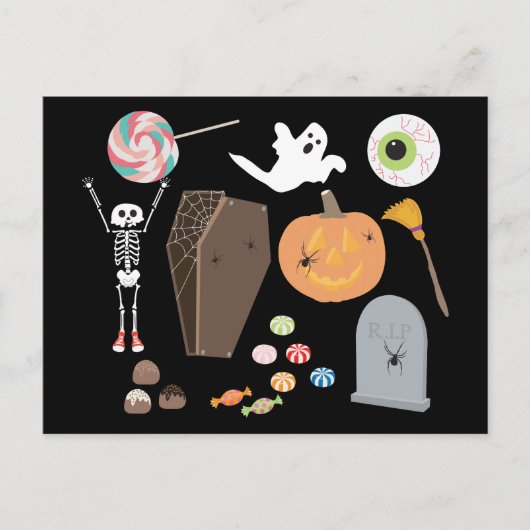 Halloween Trick oder Treat Postkarte (Vorderseite)