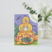 Halloween Trick oder Treat Postkarte (Stehend Vorderseite)