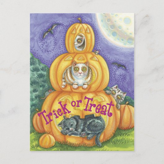 Halloween Trick oder Treat Postkarte (Vorderseite)