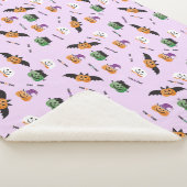 Halloween Trick oder Treat Pumpkin-Muster Lila Sherpadecke (3/4)