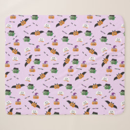 Halloween Trick oder Treat Pumpkin-Muster Lila Sherpadecke