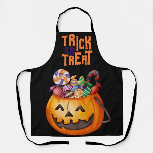 Halloween Trick oder Treat Pumpkin Schürze (Vorderseite)