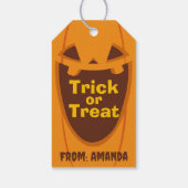 Halloween Trick oder Treat Pumpkin Spooky Gesicht  Geschenkanhänger (Rückseite)