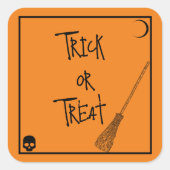 Halloween Trick oder Treat Quadratischer Aufkleber (Vorderseite)
