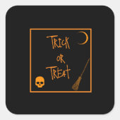 Halloween Trick oder Treat Quadratischer Aufkleber (Vorderseite)