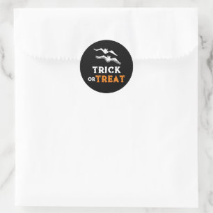 Halloween Trick oder Treat, schwarze Fledermäuse K Runder Aufkleber
