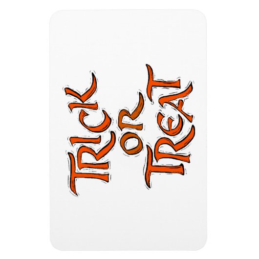 Halloween Trick oder Treat Shaky Orange Words Magnet (Vertikal)