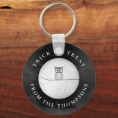 Halloween Trick oder Treat Spooky Creepy Owl Schlüsselanhänger (Vorderseite)