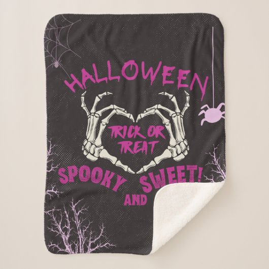 Halloween Trick oder Treat Spooky und Sweet Deco Sherpadecke (Vorderseite)