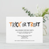 Halloween Trick oder Treat Strip Muster Einladung (Stehend Vorderseite)