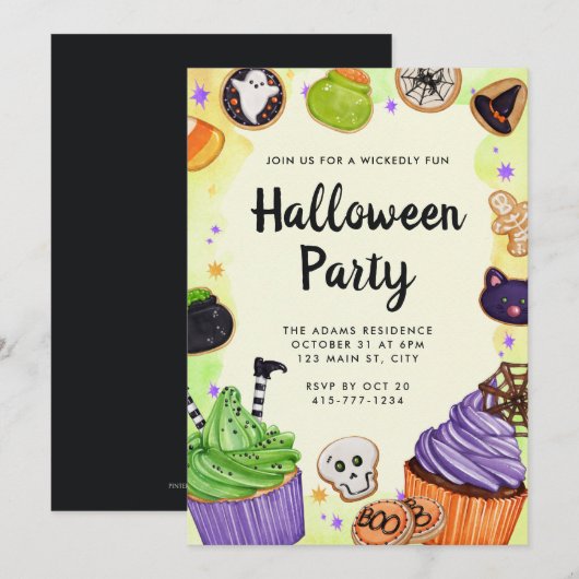 Halloween Trick oder Treat-Süßigkeiten Einladung (Vorne/Hinten)