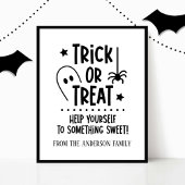 Halloween Trick oder Treat Table Sign Poster