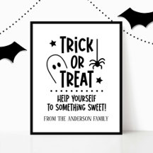 Halloween Trick oder Treat Table Sign