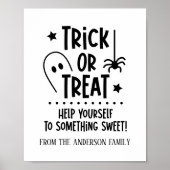 Halloween Trick oder Treat Table Sign Poster (Vorne)