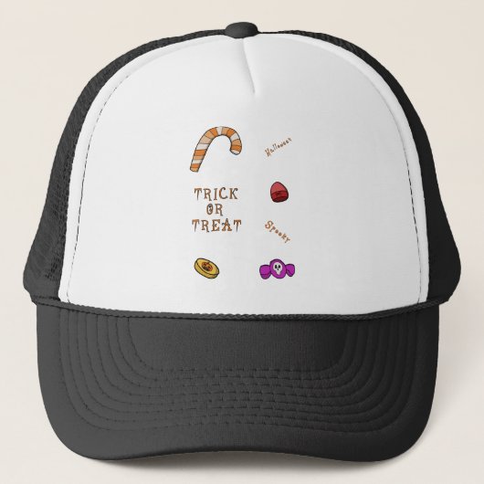 Halloween Trick oder Treat Truckerkappe (Vorderseite)