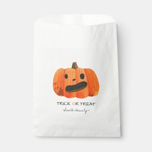 Halloween Trick oder Treat Watercolor Pumpkin Geschenktütchen (Vorderseite)