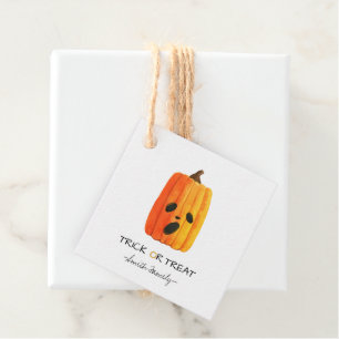 Halloween Trick oder Treat Watercolor Pumpkin Kids Geschenkanhänger