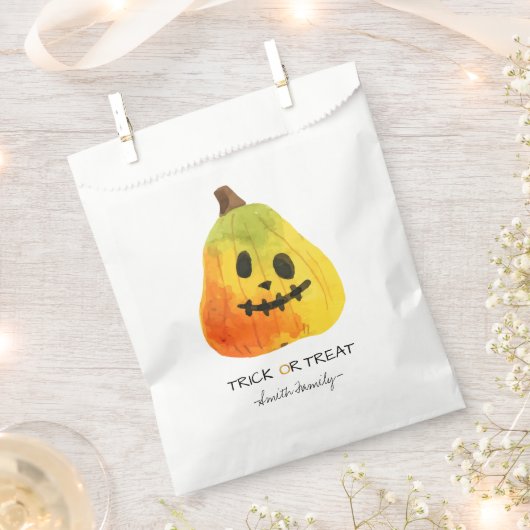 Halloween Trick oder Treat Watercolor Pumpkin Kids Geschenktütchen (Ausgeschnitten)