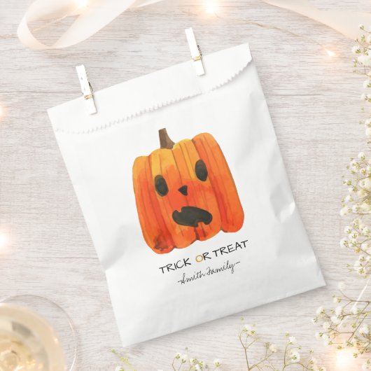 Halloween Trick oder Treat Watercolor Pumpkin Kids Geschenktütchen (Ausgeschnitten)