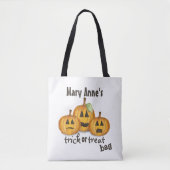Halloween Trick oder Treat Whimsical Jack O'Lanter Tasche (Vorderseite)