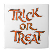 Halloween Trick oder Treat Words Fliese (Vorderseite)