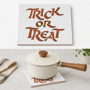 Halloween Trick oder Treat Words Fliese