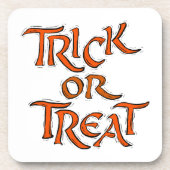 Halloween Trick oder Treat Words Getränkeuntersetzer (Vorderseite)