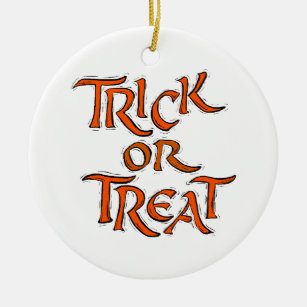 Halloween Trick oder Treat Words Keramikornament