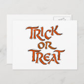 Halloween Trick oder Treat Words Postkarte (Vorne/Hinten)